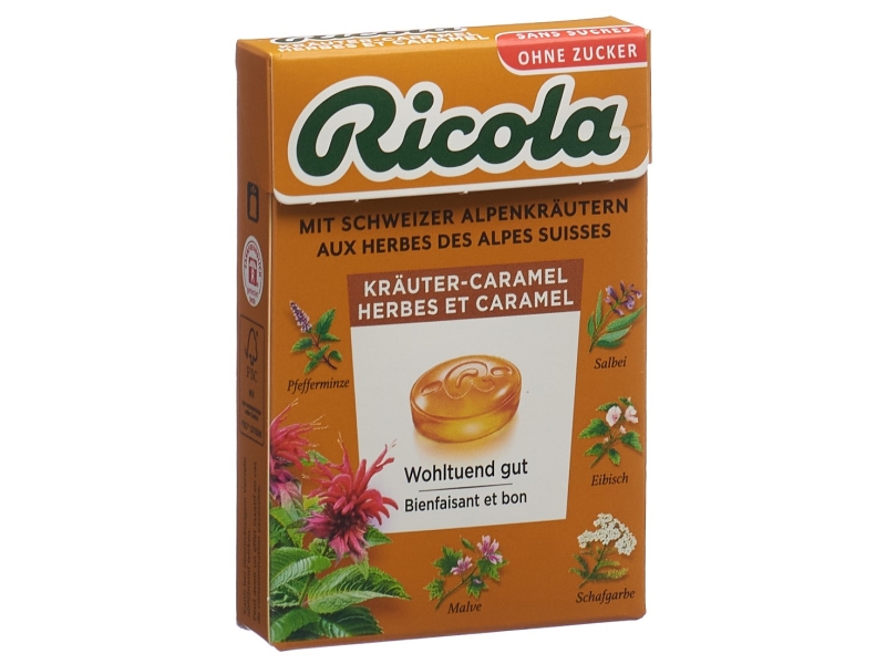 RICOLA herbes et caramel avec stevia box 50 g