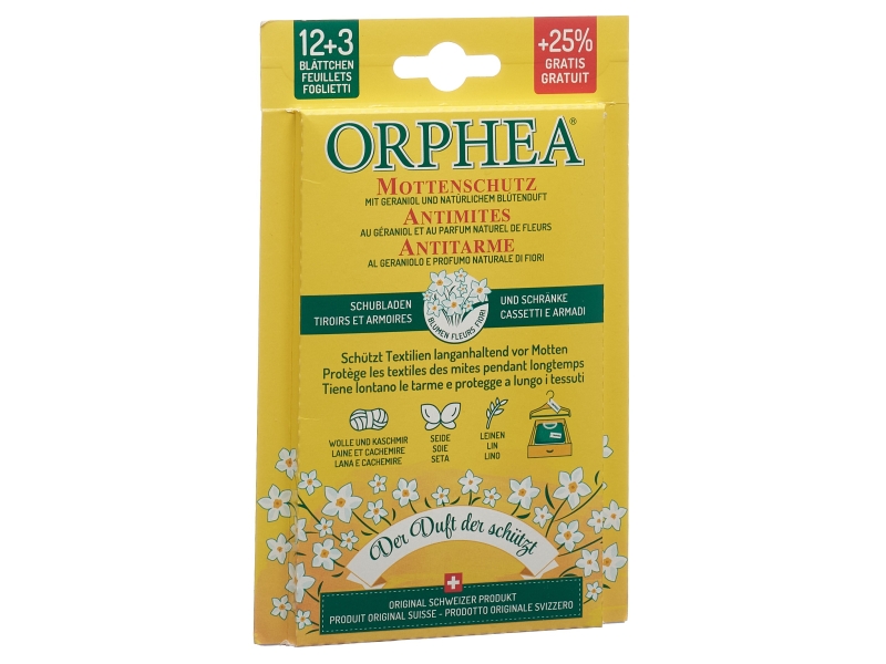 ORPHEA Mottenschutz Blätter Blüten 12+3Stk Aktion