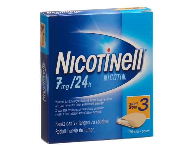 NICOTINELL 3 LEICHT pflaster mat 7 mg/24h 7 stück