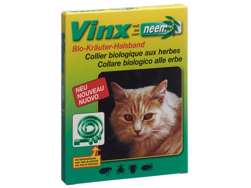 VINX colliers aux herbes neem 35cm chat vert bio