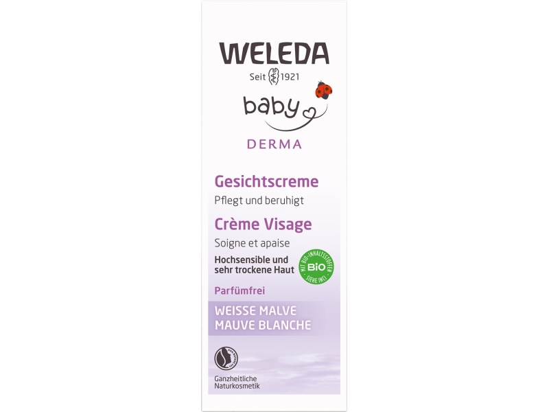 WELEDA Baby Derma crème visage à la mauve blanche 50 ml
