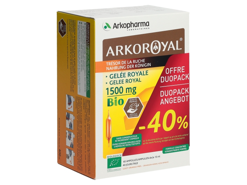 ARKOROYAL gelée royale 1500 mg bio duo 2 x 20 stück