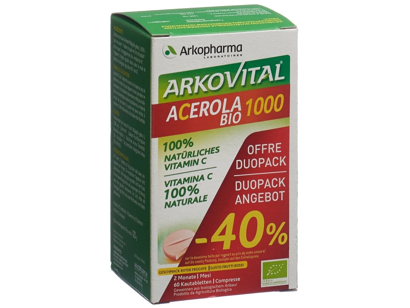 ACEROLA Arkopharma compresse 1000 mg bio duo 2 x 30 pezzi