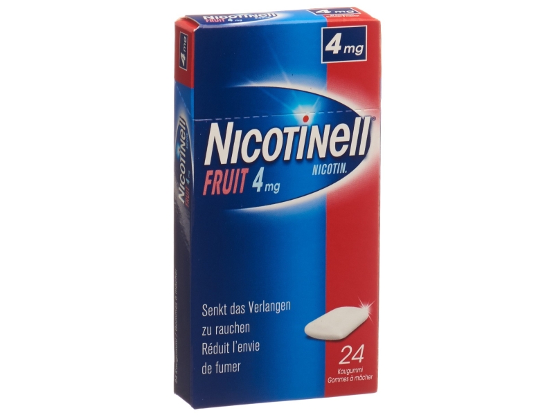 NICOTINEL Gum 4 mg Fruit 24 Pièces
