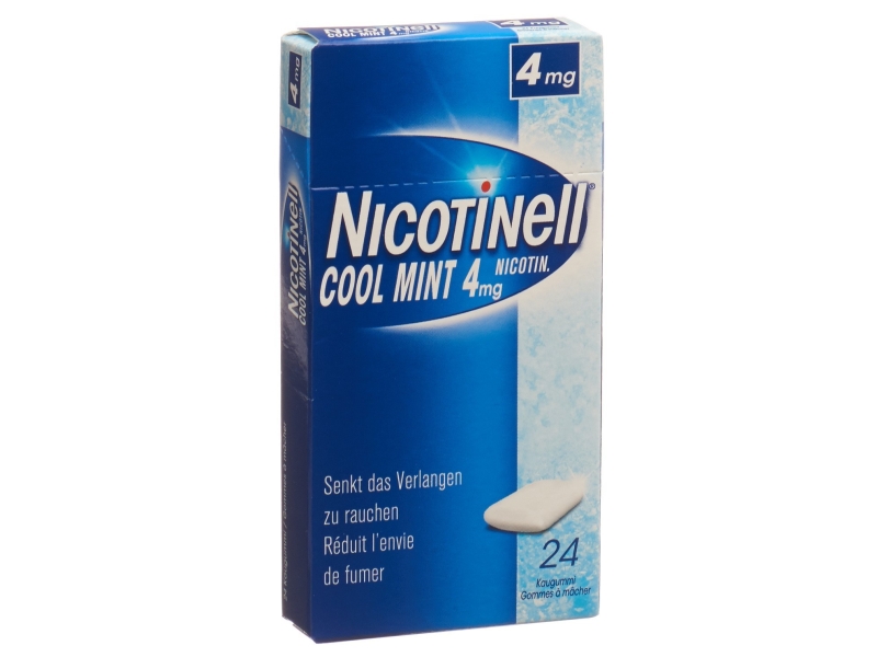 NICOTINEL Gum 4 mg Cool Mint 24 Pièces