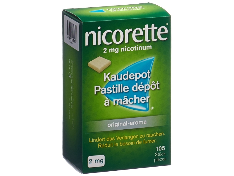 NICORETTE Original pastilles dépôt à macher 2 mg 105 pièces
