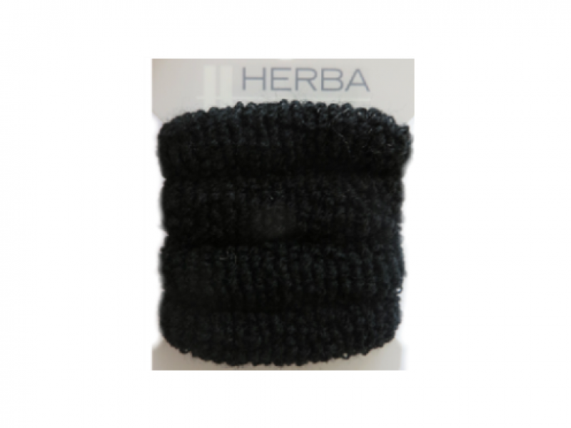 HERBA Haarbinder 4cm frottée schwarz 4 Stk