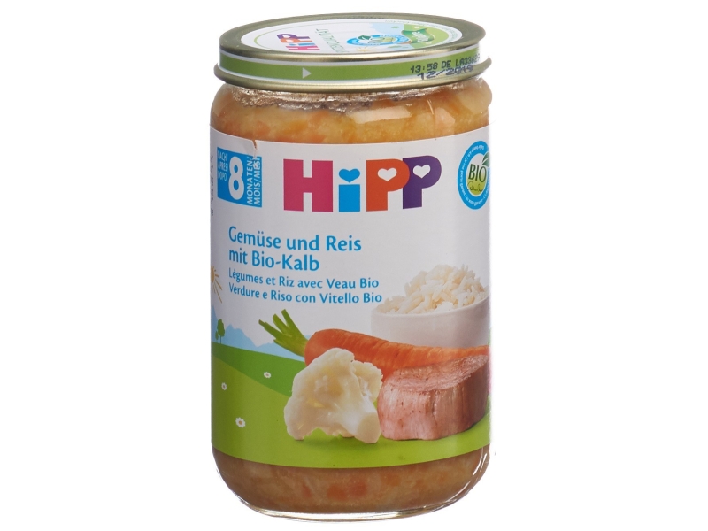 HIPP légumes et riz avec veau 8mois bio verre 220 g