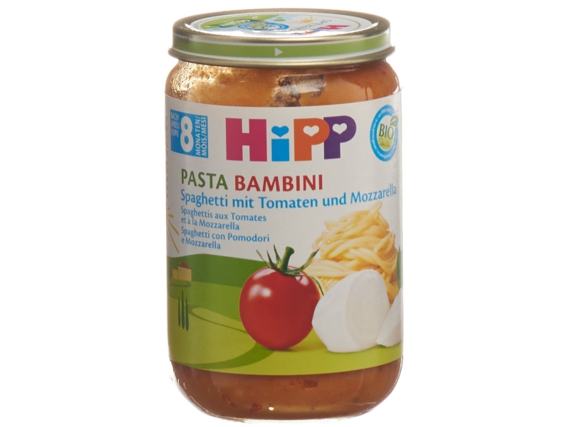 HIPP Pasta Bambini Spaghetti Tomat Mozzar 8M 220 g