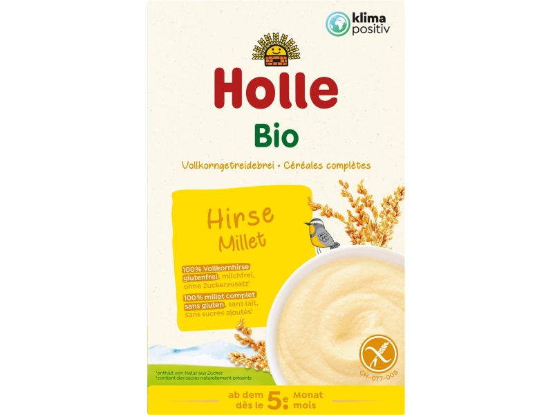 HOLLE Bio-Vollkorngetreidebrei Hirse, 250g