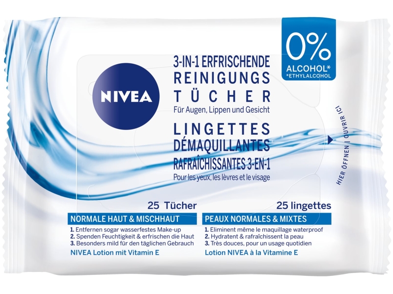 NIVEA Erfrischende Reinigungstücher 25 Stk